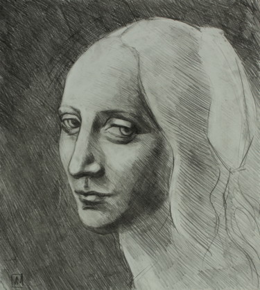 Etude. Portrait de Jeune Femme d'après Léonard de Vinci.