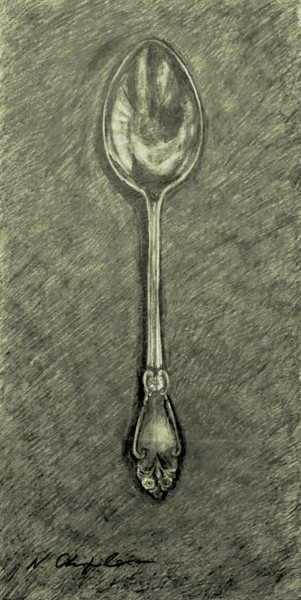Grande Cuillère ancienne. Isolée. Big spoon. Alone.