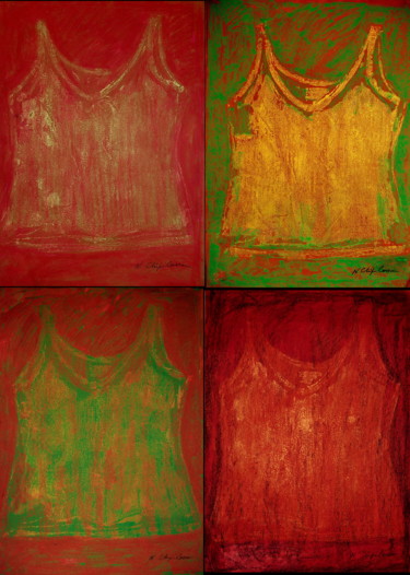 Green undershirts x 4.  Exemple de présentation