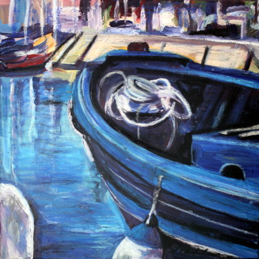 Barque bleue au port (Fréjus)